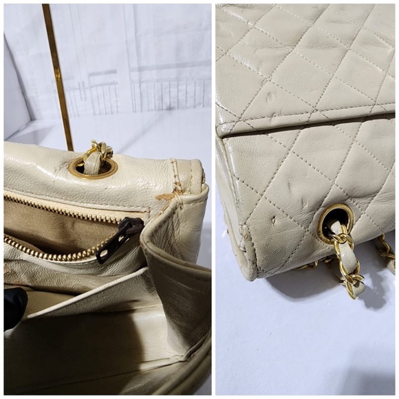 Authentic Chanel Classica Timeless Matelassè Flap Shoulder Bag Cream - Picture 14 of 16